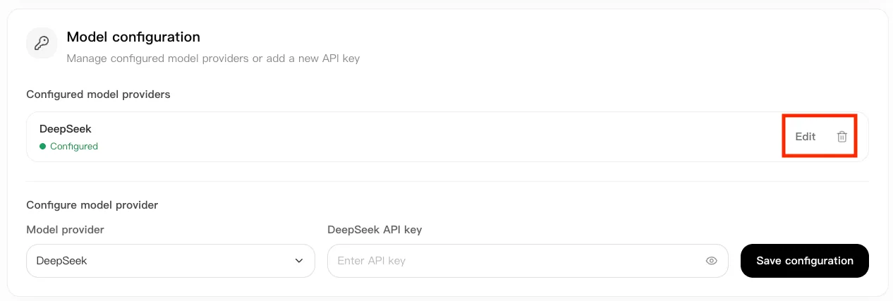 Configured DeepSeek Harness provider
