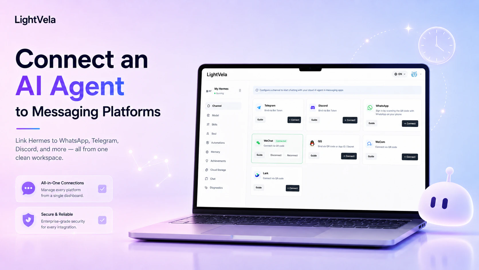 LightVela messaging platform connections